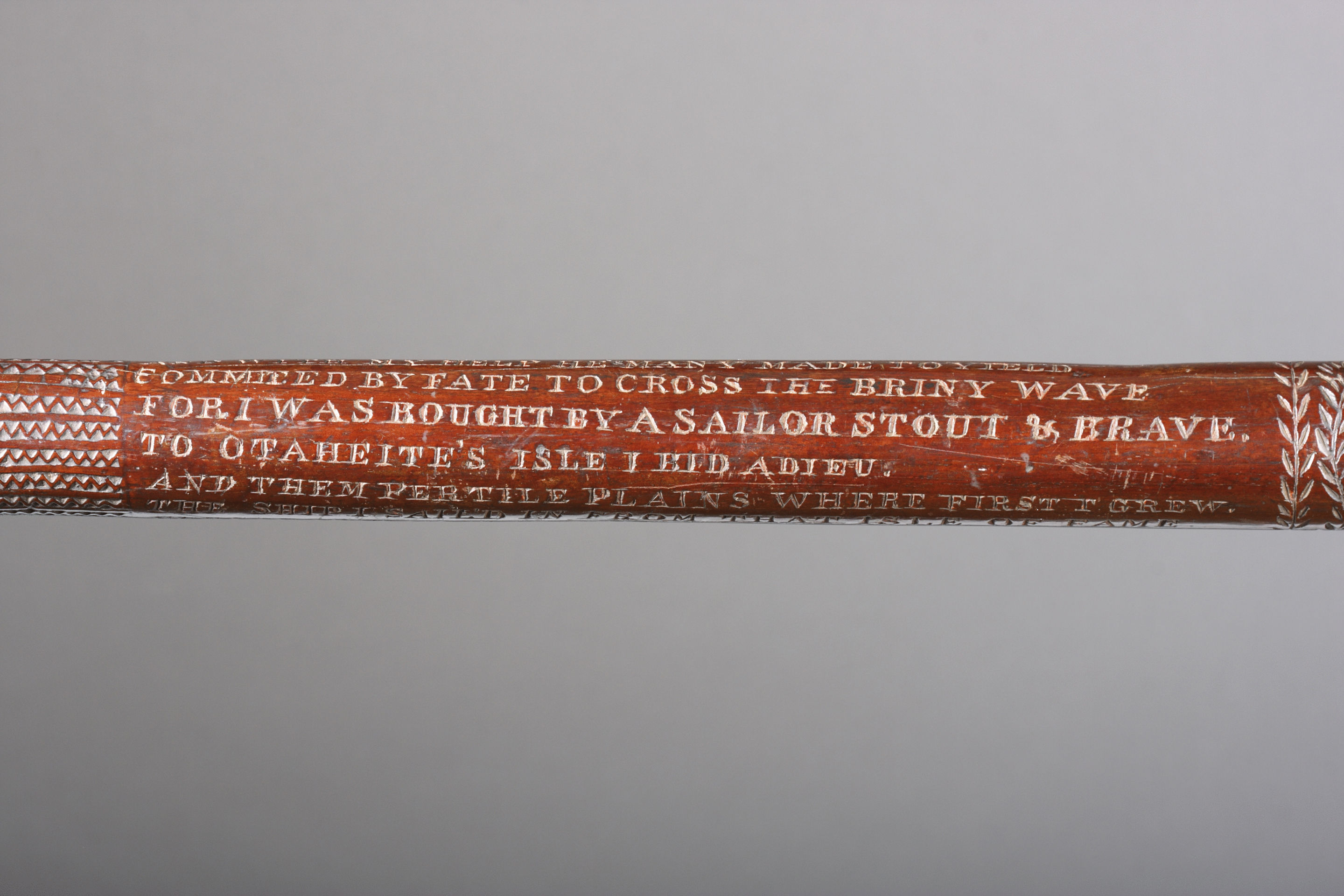 Tongan Pole Club with an Extensive Inscription Carved by a British Sailor